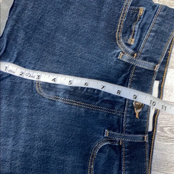 Abercrombie & Fitch Blue Jean Shorts High-Waisted Rolled Hem Size 0 - Picture 8 of 9